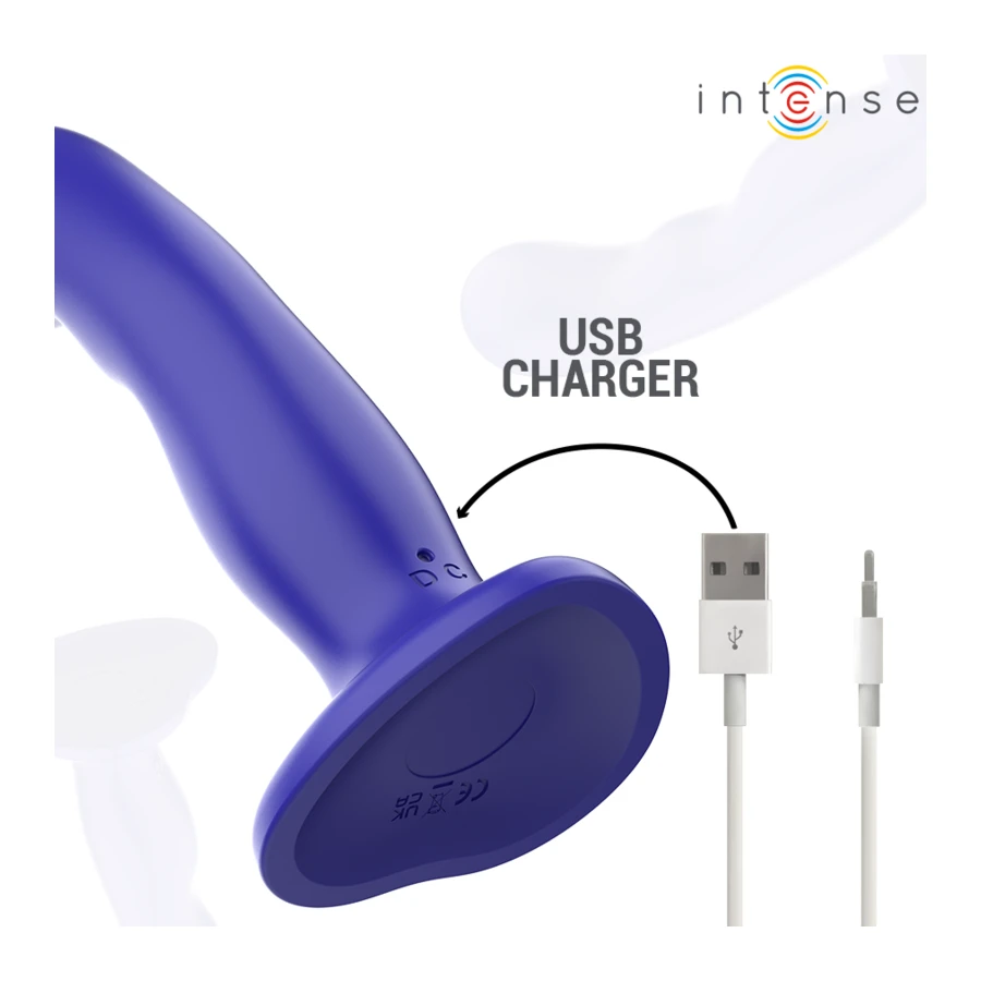 INTENSE - VIBRATORE SHORTY CON VENTOSA TELECOMANDO BLU
